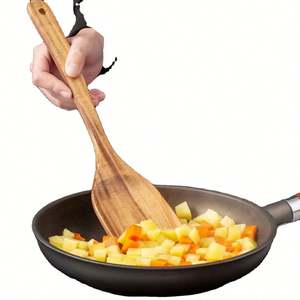 Ustensiles de cuisine en bois d'acacia pour la maison : spatule antiadhésive, cuillères à soupe et à riz, fourchettes à sauce et à salade, outils de cuisine - Product Image 4