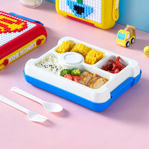 Boîte à lunch pour enfants en gros, DIY <span class=keywords><strong>Lego</strong></span>, écologique, sans BPA, compatible micro-ondes, boîte à lunch bento pour enfants - Product Image 3