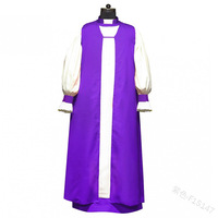 Robe de Prière Rétro Imprimée, Soutane d'Église, Costume de Prêtre, Moine, Missionnaire, Col Montant, Manches Lanterne, Uniforme d'Église