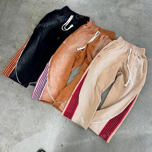 กางเกงวอร์มผ้าคอตตอนทรงหลวมสำหรับผู้ชาย, กางเกงวอร์มผ้าคอตตอนทรงหลวมลายทางออกแบบได้ตามต้องการ - Product Image 4