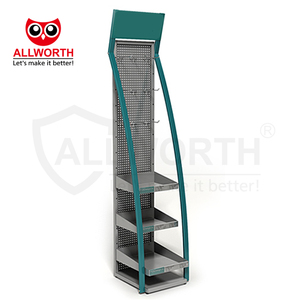 Chất Lượng Cao Nhà Máy Bán Hàng Trực Tiếp Tầng Đứng Công Suất Lớn Đa-Hai Lớp Kim Loại Hiển Thị Kệ Giá Cho Đồ Lặt Vặt Với Móc - Product Image 4