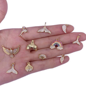 จี้เครื่องประดับหรูหรา รูปปลาโลมา/หางนางเงือก/เปลือกหอย/<span class=keywords><strong>นก</strong></span>/สายรุ้ง/เปลือกหอย จี้ขนาดเล็กสำหรับสร้อยคอและสร้อยข้อมือ - Product Image 1