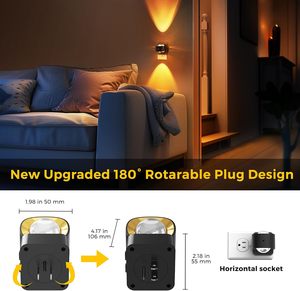 Veilleuse à changement de couleur RGB, lumière LED ambrée, super lumineuse, avec capteur, moderne, prise murale pour chambre d'enfant - Product Image 4