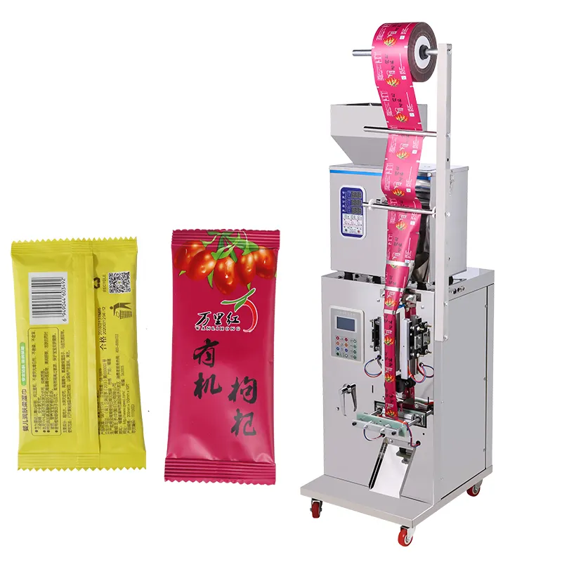 Otomatik sebze tohum paketleme makine için granül dolum 60 sıcak sızdırmazlık çay plastik 1-100g
