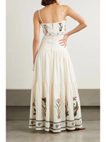 Robe décontractée longue à fleurs à col carré et dos nu pour dames fabrication sur mesure de haute qualité pour les vacances d'été