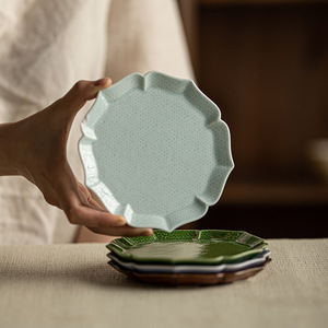 Assiette à fruits en céramique de forme irrégulière, plat à thé et à collations en porcelaine, style zen, petite vaisselle - Product Image 2