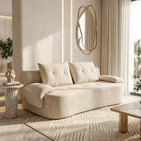 Canapé modulaire sectionnel 2 places en tissu, design moderne, capitonné, avec coussins en éponge compressée de haute qualité, pour villa et appartement