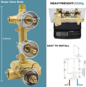 ระบบ<span class=keywords><strong>ฝักบัว</strong></span>สายฝนบนเพดานพร้อมสวิตช์เ<span class=keywords><strong>ปิด</strong></span>/<span class=keywords><strong>ปิด</strong></span>6ชิ้นหัวฉีด<span class=keywords><strong>ฝักบัว</strong></span>12นิ้วควบคุมอุณหภูมิ<span class=keywords><strong>ก๊อก</strong></span>น้ำฝักบัวเต็มตัวแบบมีไฟ LED - Product Image 5
