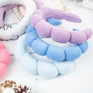 Bandeau torsadé en peluche couleur unie pour femme, usage quotidien, en tissu, haute élasticité, accessoire pour cheveux - Product Image 1