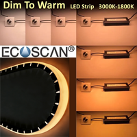 Ruban LED néon flexible Ra95 à éclairage latéral 3 côtés, DC24V, gradation couleur chaude, alimentation directe usine, étanche IP68, gradation PWM pour extérieur/salle de lecture
