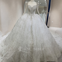 Jancember DW0143 Robes de mariée Empire perlées de luxe pour femmes