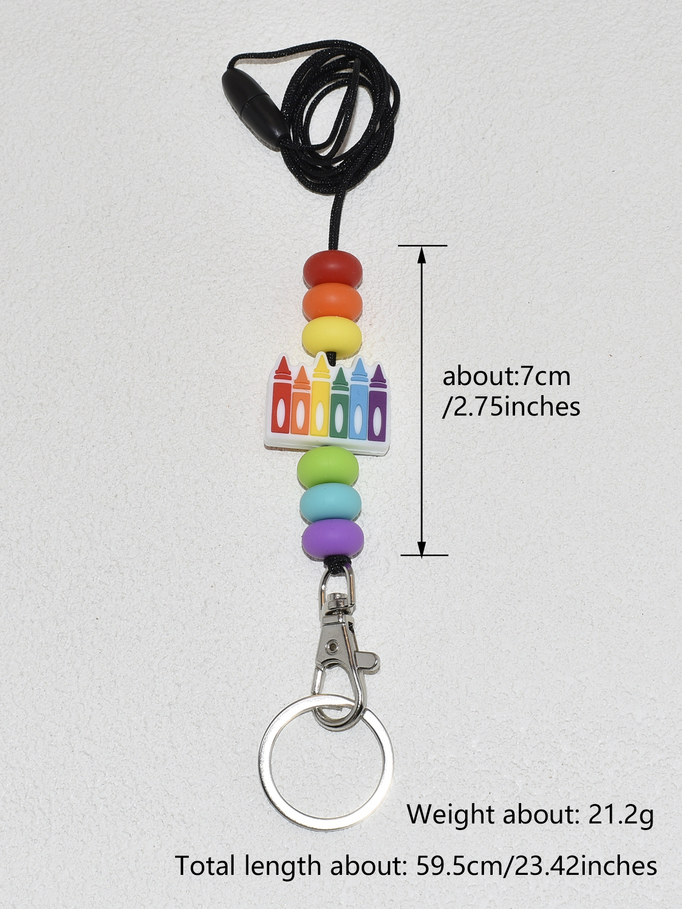 Customized New Stacked Book Lanyard Exquisite Apple Daisy Silicone Bead Lanyard Back to School Gifts for Teachers Image 3