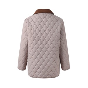 Manteau d'hiver lavande pour femmes d'âge mûr, col cranté élégant avec boutons, chaud, décontracté et idéal pour les trajets quotidiens - Product Image 2