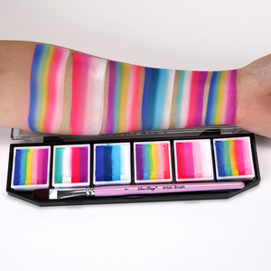 NUKOLO Vegan Body Art Palette à base d'eau arc-en-ciel fendu <span class=keywords><strong>visage</strong></span> <span class=keywords><strong>peinture</strong></span> pour enfants maquillage lavable corps <span class=keywords><strong>peinture</strong></span> fournitures ensemble emballé - Product Image 4