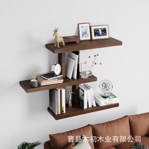 Wooden <b>wall</b>-<b>mounted</b> storage rack, bathroom floating wooden <b>shelf</b>, corner <b>wall</b> storage rack, living room wooden <b>shelf</b>, solid - Product Image 5