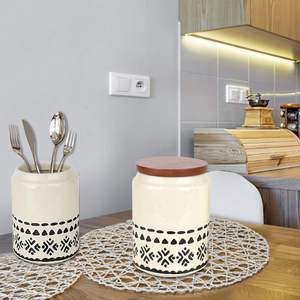 Barattolo in Ceramica per Alimenti, Contenitore in Porcellana per Caffè, <span class=keywords><strong>Zucchero</strong></span>, Tè <span class=keywords><strong>e</strong></span> Sale - Product Image 2