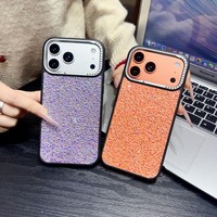 Coque de téléphone portable de luxe scintillante avec strass pour iPhone 17 Pro Max 16 15 14 Plus, entièrement ornée de diamants, coque arrière souple en strass