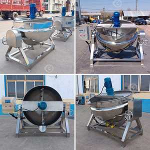 Marmite de cuisson et de fusion à double enveloppe chauffante à gaz, mini, 500 Litres 100 Gallons 100l 10l, avec agitateur - Product Image 2