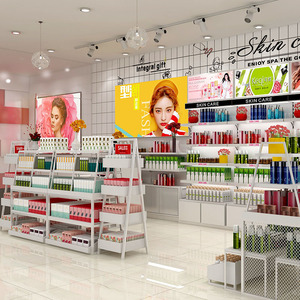 La <span class=keywords><strong>tienda</strong></span> de cosméticos está diseñada <span class=keywords><strong>como</strong></span> <span class=keywords><strong>tienda</strong></span> pequeña de cosméticos, estante de exhibición de productos de belleza y cuidado de la piel - Product Image 5