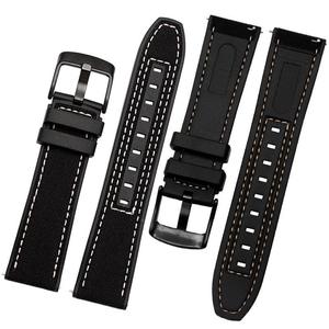 Hybrid Canvas Silikon Uhren armband Gestricktes Nylon Silikon Uhren armband 22mm Canvas Silikon Uhren armband für <span class=keywords><strong>Smart</strong></span> Wach - Product Image 4