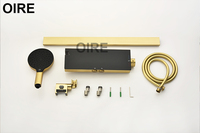 Oire Bathroom Wholesale Nouvelle Arrivée Robinet de Douche Thermostatique de Luxe en Laiton Brossé avec Barre de Douche Coulissante en Céramique pour Baignoire, Jet Pluie Doux