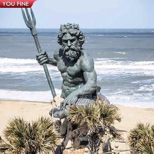 Praia Decoração Grande Fundido <span class=keywords><strong>Bronze</strong></span> Estátua Netuno - Product Image 4