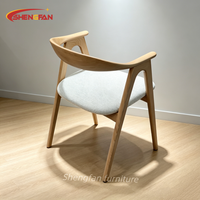 Fauteuils de salle à manger en bois d'ash massif naturel, style moderne, pour la maison, les restaurants, les hôtels, les cafés, avec revêtement personnalisé