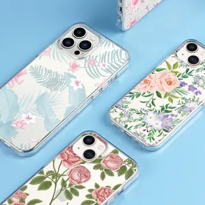 Soft TPU Custom Pattern Flower UV Printing Cell Phone Case For IPhone X 13 Pro Max 12 11 SE Anti-shock Telephone Back Cover Case