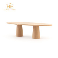 Table à manger rectangulaire extensible en chêne massif de style moderne américain, sur mesure pour appartement, hôtel, villa