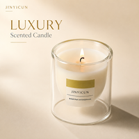 Bougie parfumée de luxe à double paroi en verre, cire de soja, cadeau de parfum d'ambiance pour la maison, bougie personnalisée avec étiquette privée OEM pour la décoration intérieure