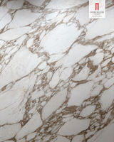 Dalle de pierre frittée 1600x3200mm, texture marbre blanc doré mat moderne, 12mm, pour plateau de table rectangulaire, usage hôtelier et chambre à coucher
