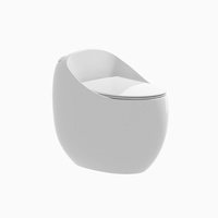 WC monobloc en céramique à chasse siphonique, siphon en P/S, à poser au sol, avec siège anti-blocage à grand trou, design moderne, silencieux et anti-odeur