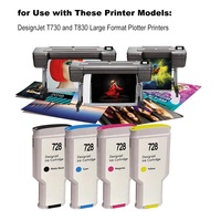 Cartouche d'encre HP 728 originale pour HP 728 DesignJet, encre noire mate 300ml, compatible avec les traceurs HP T730/T830