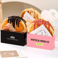 Boîtes à croissants avec couvercle transparent, personnalisables, jetables, en papier blanc, auto-érectables, pour boulangerie, sandwichs, cupcakes, biscuits, avec gaufrage