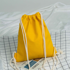 Original Customized Logo Pockets Cotton Canvas Drawstring Backpack <b>Bag</b> Canvas Pouch <b>String</b> Backpack for Shopping and Gym - Product Image 4