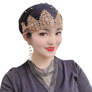 Islamic Beach Burkinis Swim Turban Hijab Lace Plush <b>Cap</b> for Muslim <b>Women</b> Spring Summer - Product Image 1