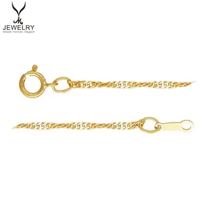Factory Direct Real 14K Gold Filled 1.8mm Finished Singapore Necklace Chain for Woman Jewelry Making