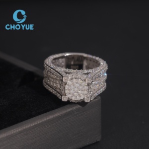 Hot Sale 925 Sterling <b>Silver</b> Moissanite <b>Rings</b> <b>Mens</b> Iced Out Moissanite HipHop Style Jewelry <b>Rings</b> Pass Diamond Test in Stock GRA - Product Image 1