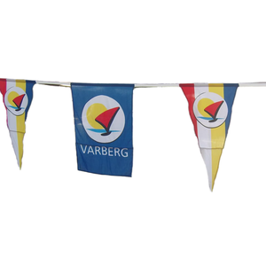 משולש מותאם אישית דגלים בונטינג עמיד עמיד למים פוליאסטר פרימיום עבור מפעל קישוטים חתונה - Product Image 1