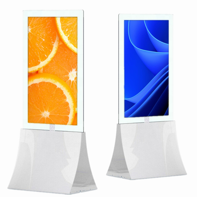 Floor Standing Double Screen Lcd Window Facing Display Menu Board Indoor Advertising Screen Kiosk Digital Signage