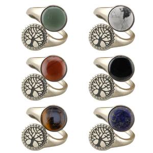 El diseño del anillo del árbol <span class=keywords><strong>de</strong></span> <span class=keywords><strong>la</strong></span> <span class=keywords><strong>vida</strong></span> <span class=keywords><strong>de</strong></span> cristal natural se siente pequeño y <span class=keywords><strong>de</strong></span> lujo Anillo <span class=keywords><strong>de</strong></span> apertura ajustable Joyería - Product Image 4