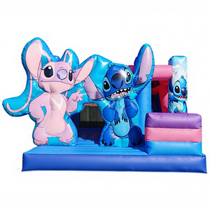 Château gonflable personnalisé Stitch à <span class=keywords><strong>vendre</strong></span> - Château gonflable à thème Stitch avec toboggan - Product Image 1