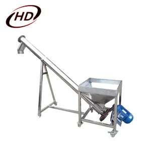 Inclined food grade screw auger feeder conveyor machine with inlet hopper for grain/agriculture granular