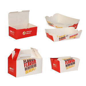 Scatola per Pollo Fritto Personalizzata, Contenitore per Hamburger da Asporto, Scatola <span class=keywords><strong>di</strong></span> Carta Portatile per Servizio Alimentare e Ristoranti - Product Image 1