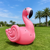 Décoration gonflable personnalisée en forme de flamant rose arc-en-ciel pour la publicité extérieure, idéale pour les jardins, pelouses, événements et fêtes