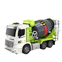 Grande camion malaxeur d'ingénierie éducatif en plastique à inertie avec fonction de déchargement, modèle de montage pour enfants HT9804