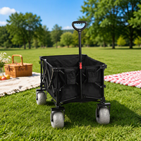 Chariot de plage pliable grande capacité 200L avec grandes roues gonflables pour le sable, chariot portable pour le camping et les pique-niques