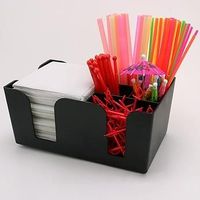 Offre Spéciale multifonctionnel en plastique boîte à mouchoirs barre de stockage Condiment Caddy paille boîte de rangement porte-serviettes boîte de rangement de bureau