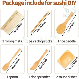 Kit de Bambú para Hacer Sushi en Casa, Molde para Enrollar Arroz, Herramientas para Hacer Sushi a Mano - Product Image 6
