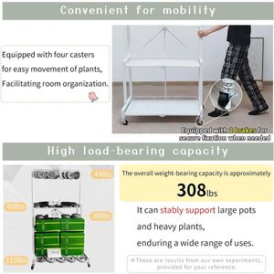 Succulent plant <b>stand</b>, multi-tiered movable plant display rack for home use on balconies, indoor multi-functional flower <b>pot</b> - Product Image 3